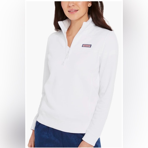 Vineyard Vines White Quarter-Zip Pullover - Picture 1 of 16